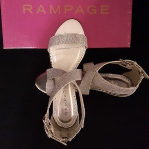 Rampage Silver Metallic Wedge Sandals